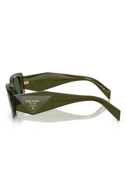 Prada 51mm Rectangular Sunglasses In Dark Green