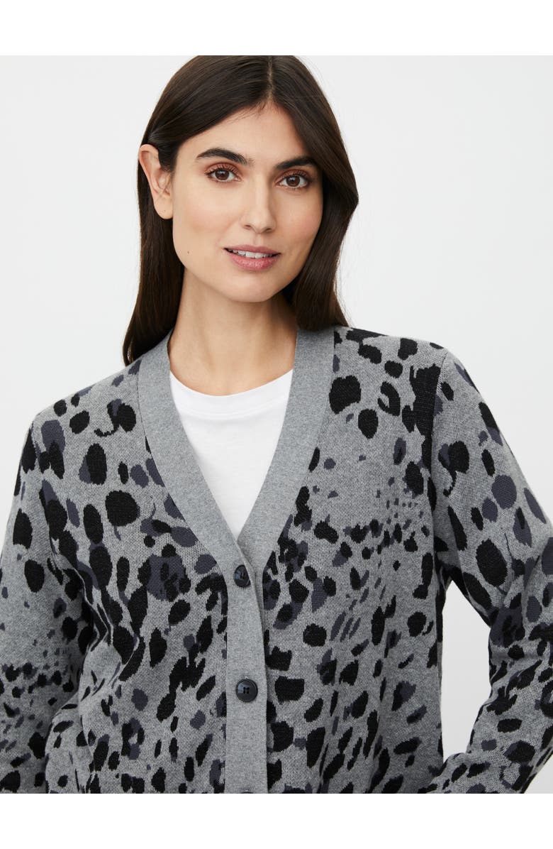 Masai Copenhagen Malokina Leopard Pattern Cardigan, Alternate, color, Black