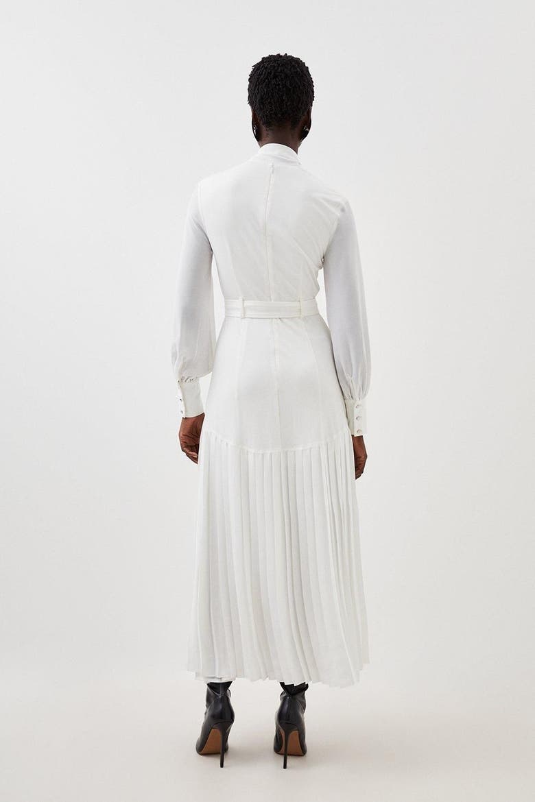 Jersey Ponte Georgette Mix Maxi Dress, Alternate, color, Ivory