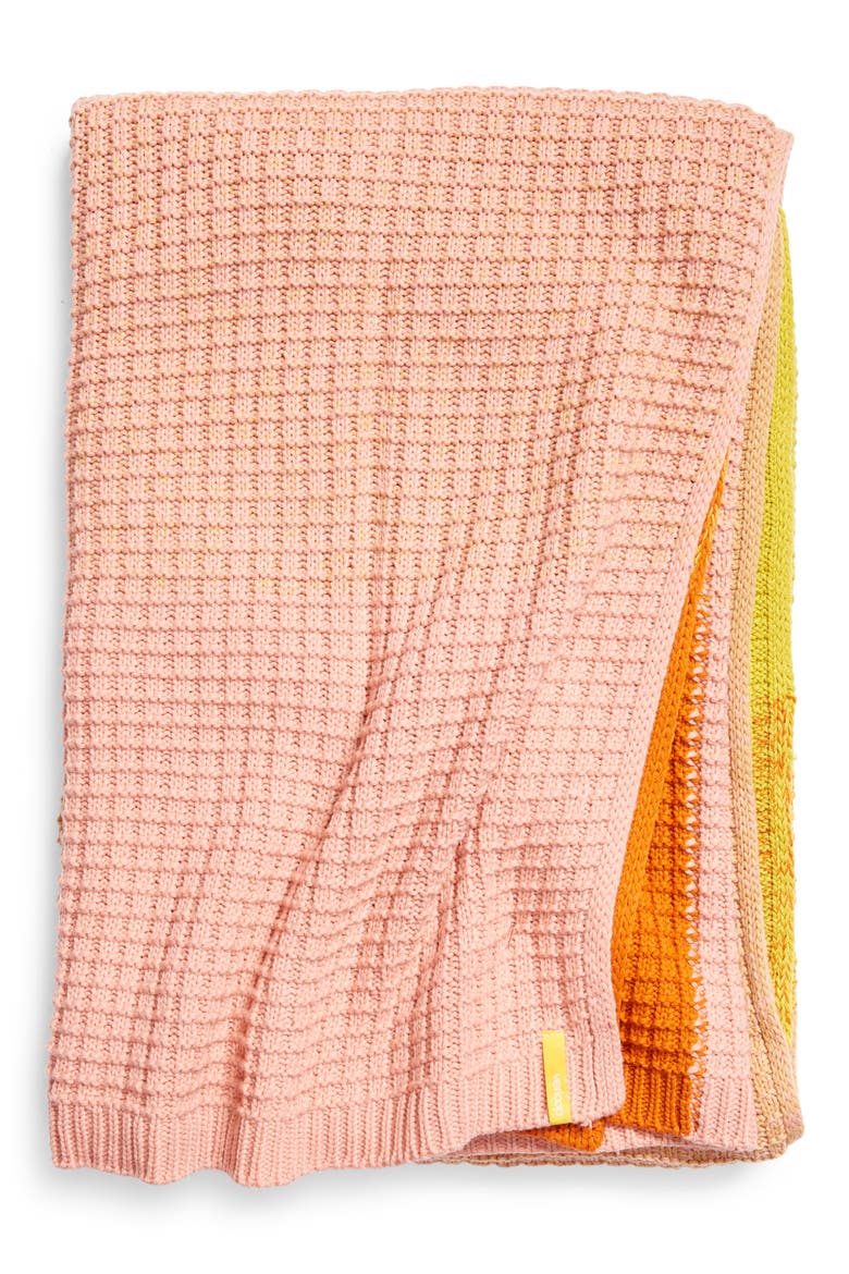 Sunrise Sunset Stripe Throw Blanket, Main, color, PINK/YELLOW