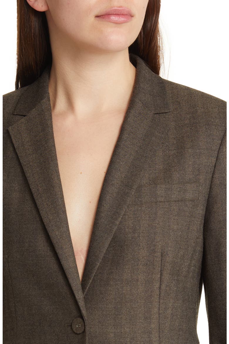 Chevron Wool Blend Shrunken Blazer, Alternate, color, BLACK MULTI