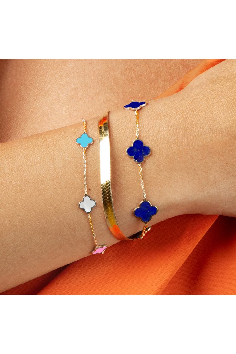 Mini Pastel Mixed Clover Bracelet, Alternate, color, Pastel Mixed