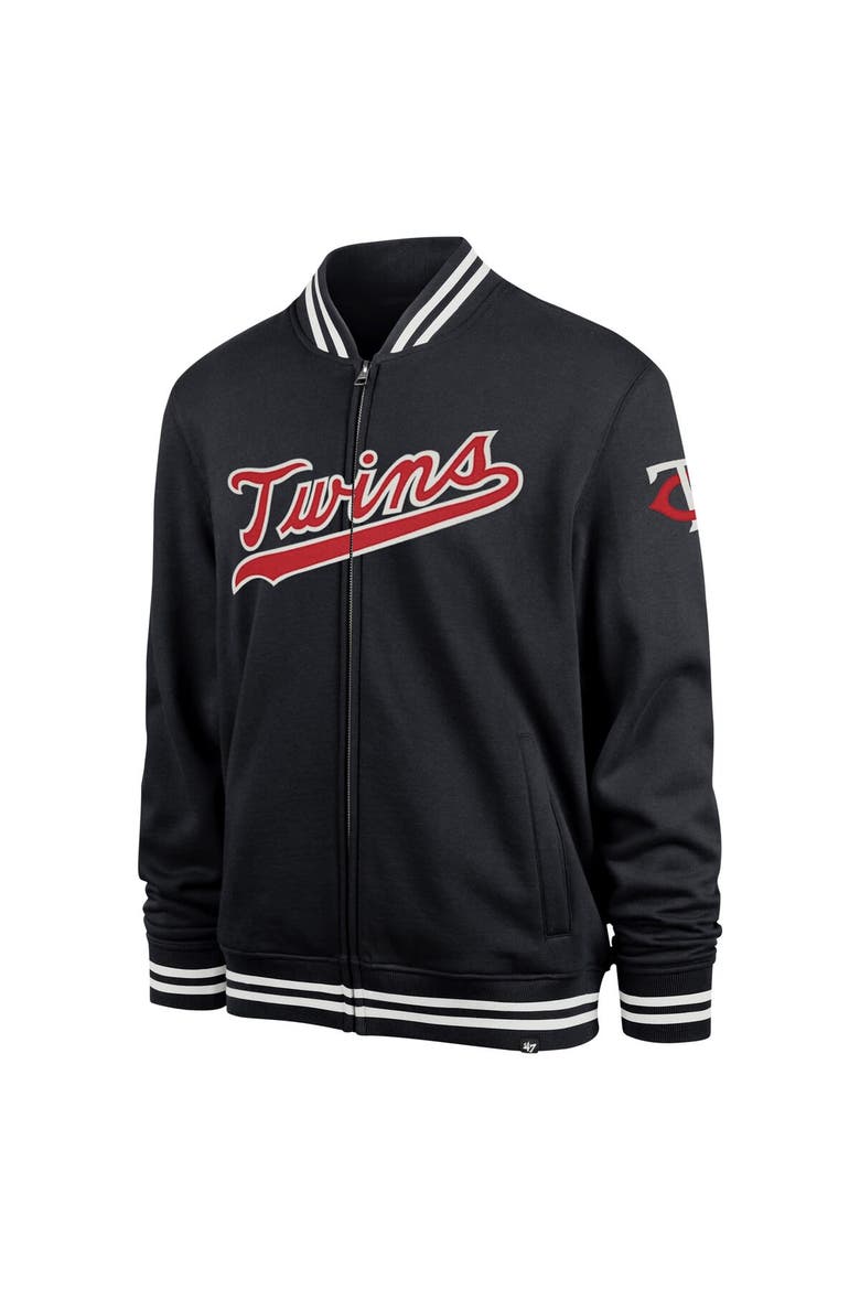 Men's '47 Navy Minnesota Twins Wax Pack Pro Camden Full-Zip Track Jacket, Alternate, color, Navy