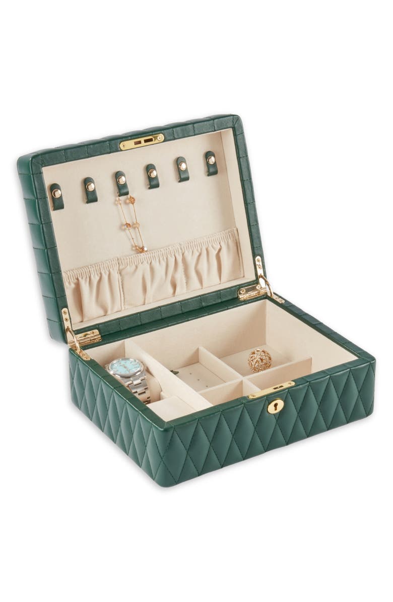 Bey-Berk Cora Quilted Leather Jewelry Box, Alternate, color, Multi Color