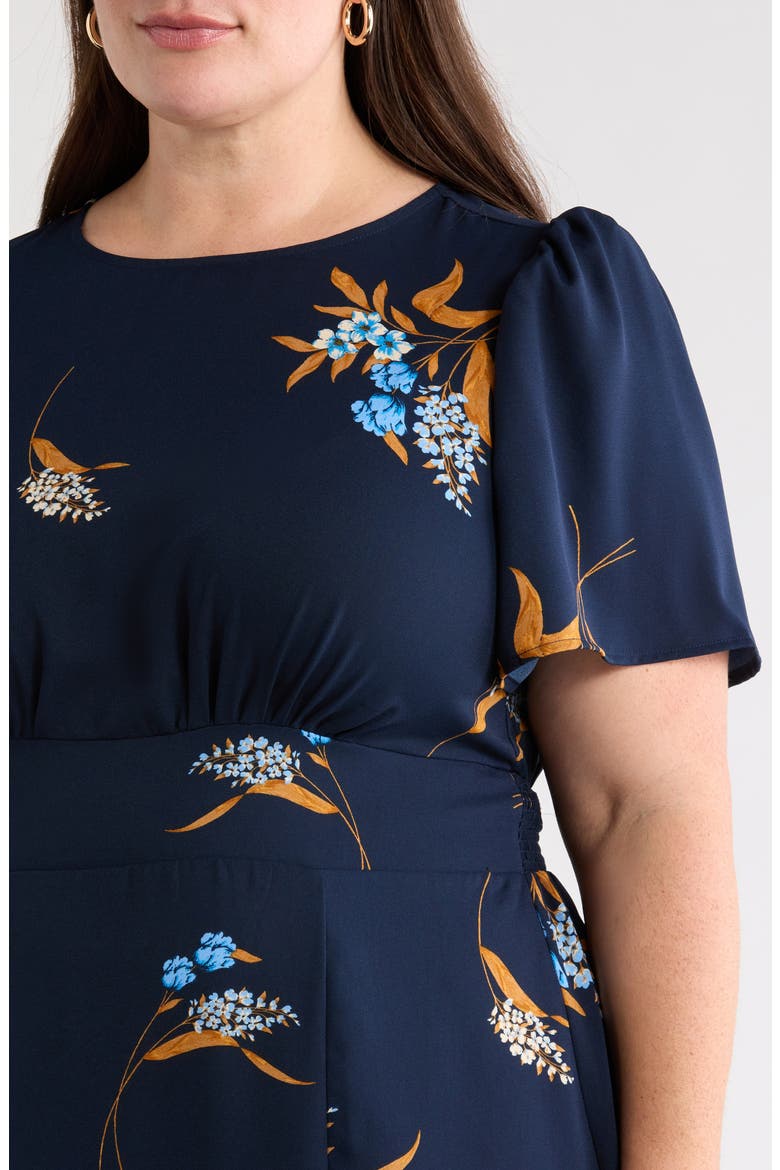 Dusk Bloom Floral Fit & Flare Midi Dress, Alternate, color, NAVY MULTI