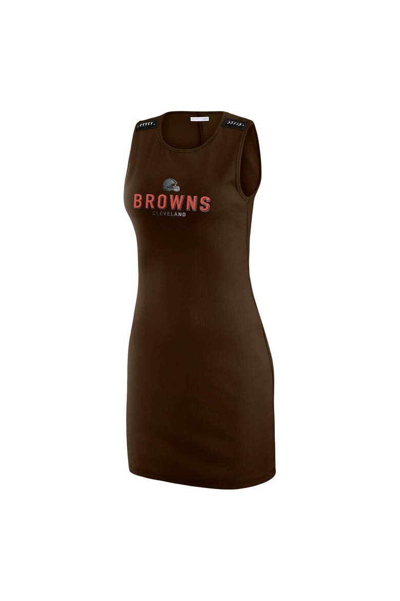 Women's WEAR by Erin Andrews x Gracie Hunt Brown Cleveland Browns Ribbed Tank Dress, Alternate, color, Brown