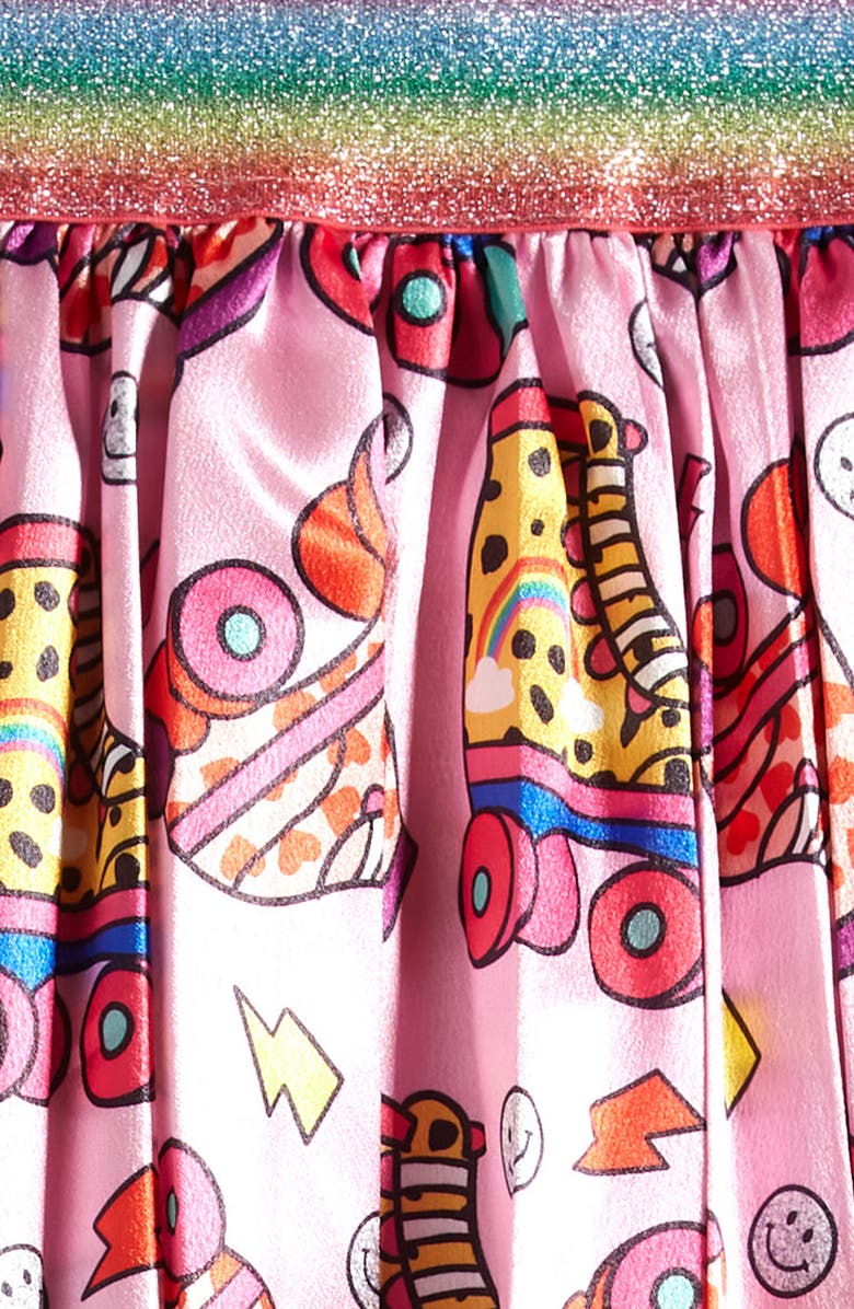 Lola + The Boys Kids' Roller Rink Print Skater Skirt, Alternate, color, 