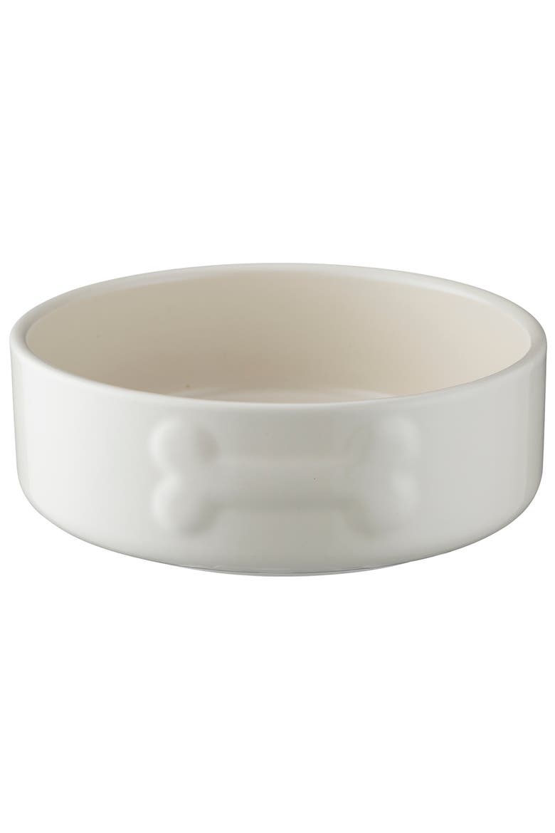 Embossed Bone 17oz Dog Food and Water Bowl, Main, color, Beige