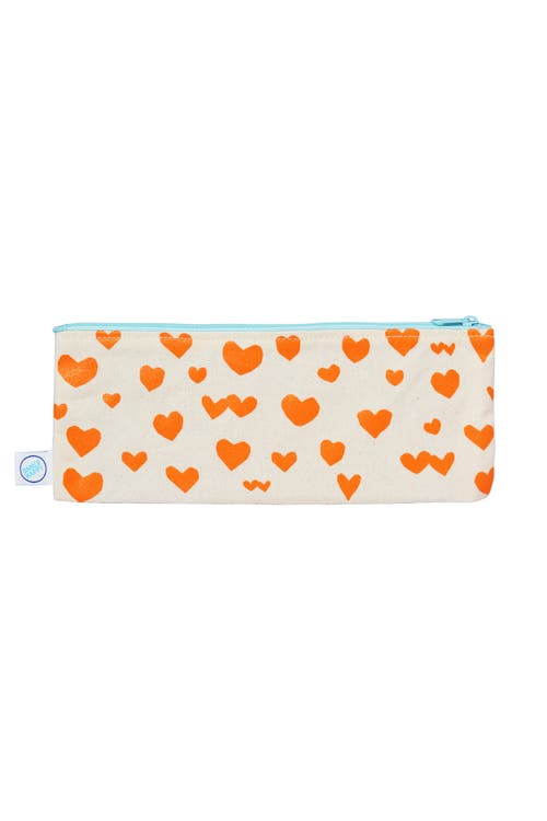 Dance Happy Love Who You Are Pencil Case In Bright Orange