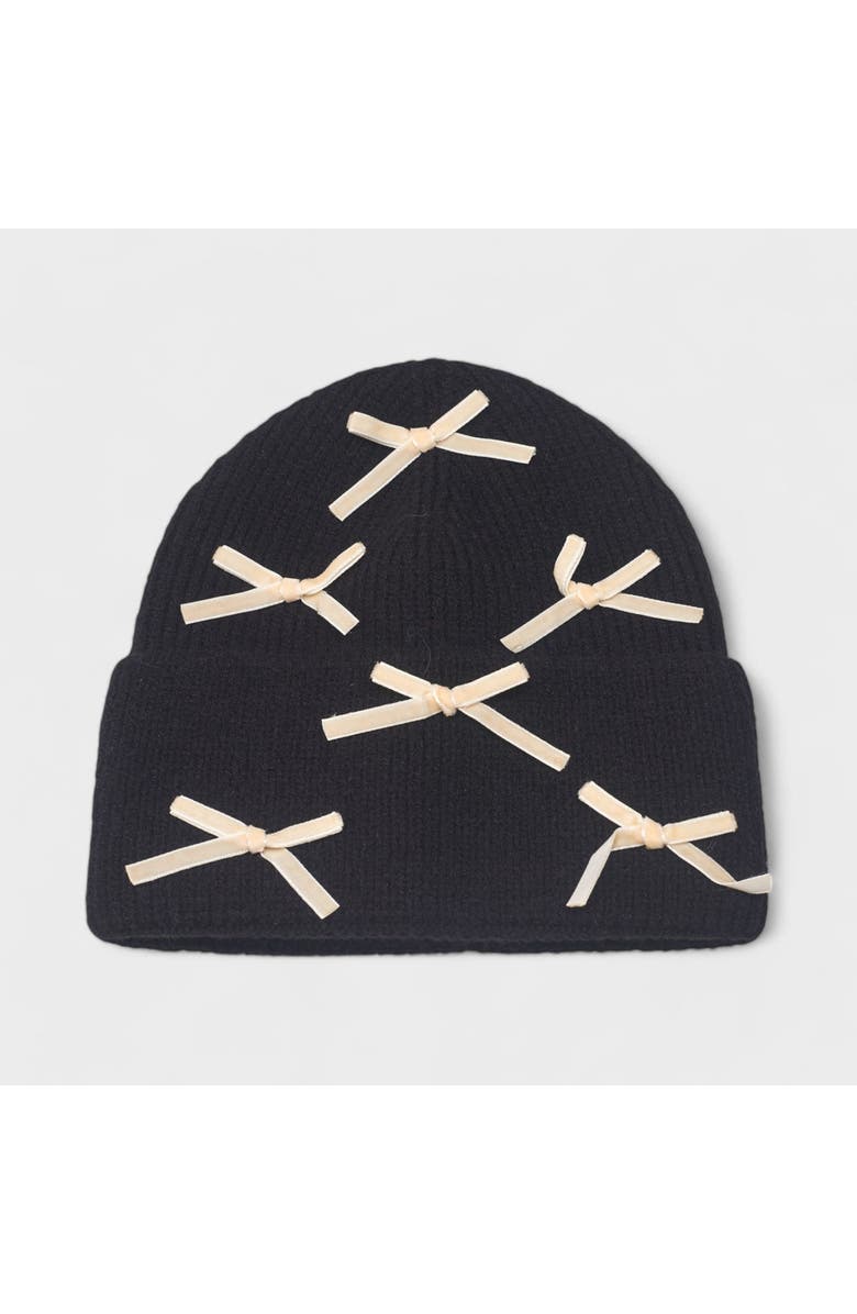 A Little Obsessed Women's Multi Bow Knit Beanie, Main, color, Black