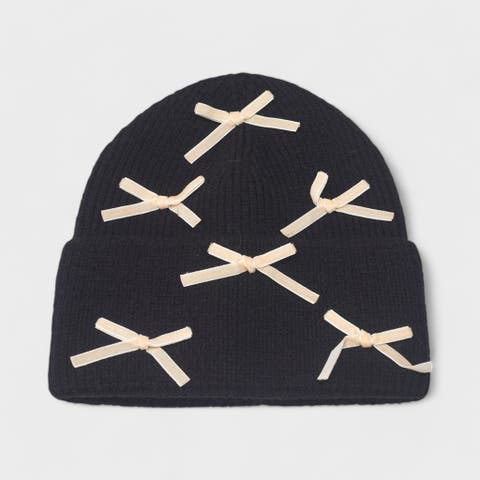 Women's Multi Bow Knit Beanie