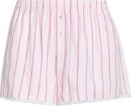 Open Edit Lace Trim Twill Boxer Shorts
