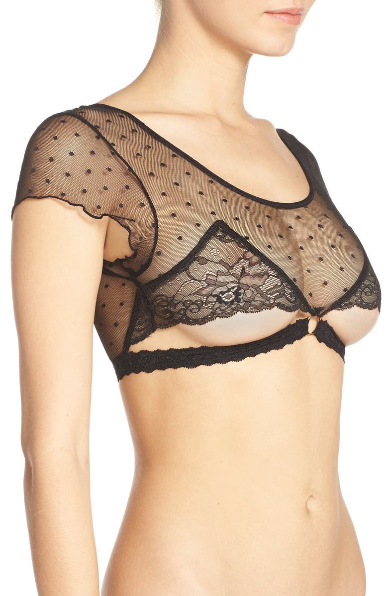 Honeydew Nichole Cap Sleeve Point d'Esprit Bralette, Alternate, color,