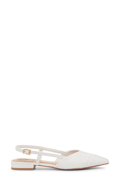 Vince Camuto Agnes Pointed Toe Slingback Flat In Bianco