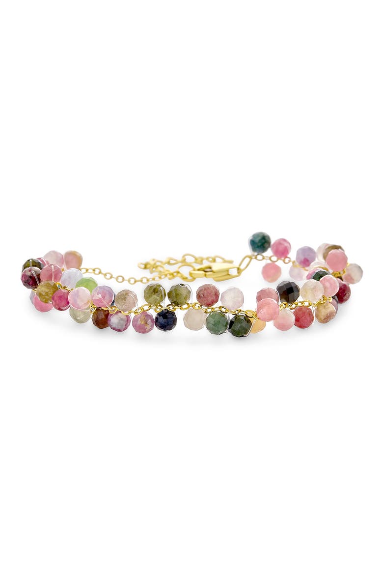 Chakra Cluster Beaded Stone Bracelet, Alternate, color, GOLD MULTICOLOR