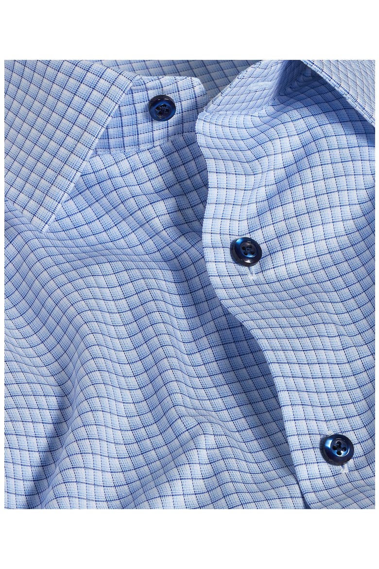 Slim Fit Shadow Check Stretch Cotton Twill Dress Shirt, Alternate, color, BLUE