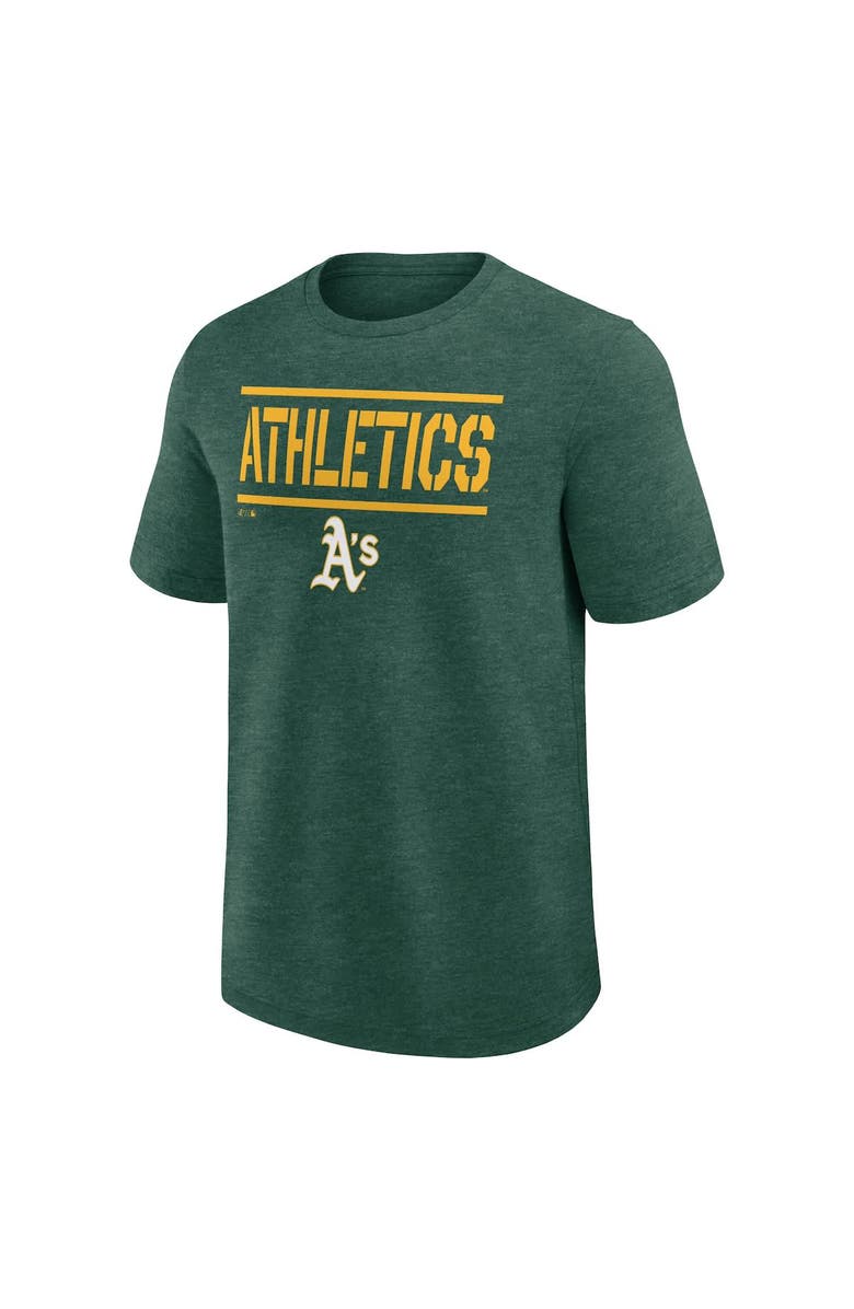 FANATICS Men's Fanatics Heather Green Athletics Top Notch T-Shirt, Alternate, color, Heather Green