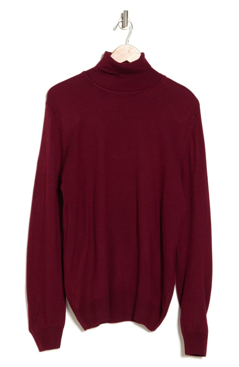 T.R. PREMIUM Tailored Recreation Wool & Cotton Blend Turtleneck, Alternate, color, Burgundy