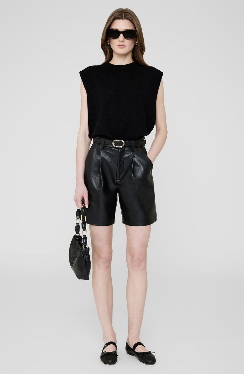 ANINE BING Small Signature Link Belt, Alternate, color, Black / Gold