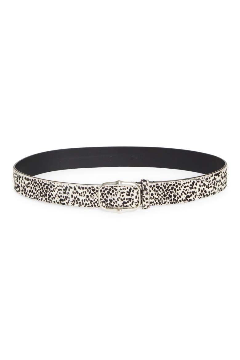 Holis Genuine Calf Hair Belt, Main, color, CHALK/ BLACK/ SILVER CBSI