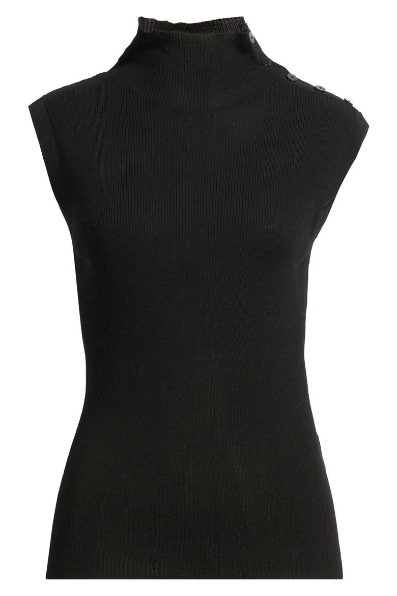 Fermesi Sleeveless Mock Neck Sweater, Alternate, color, BLK