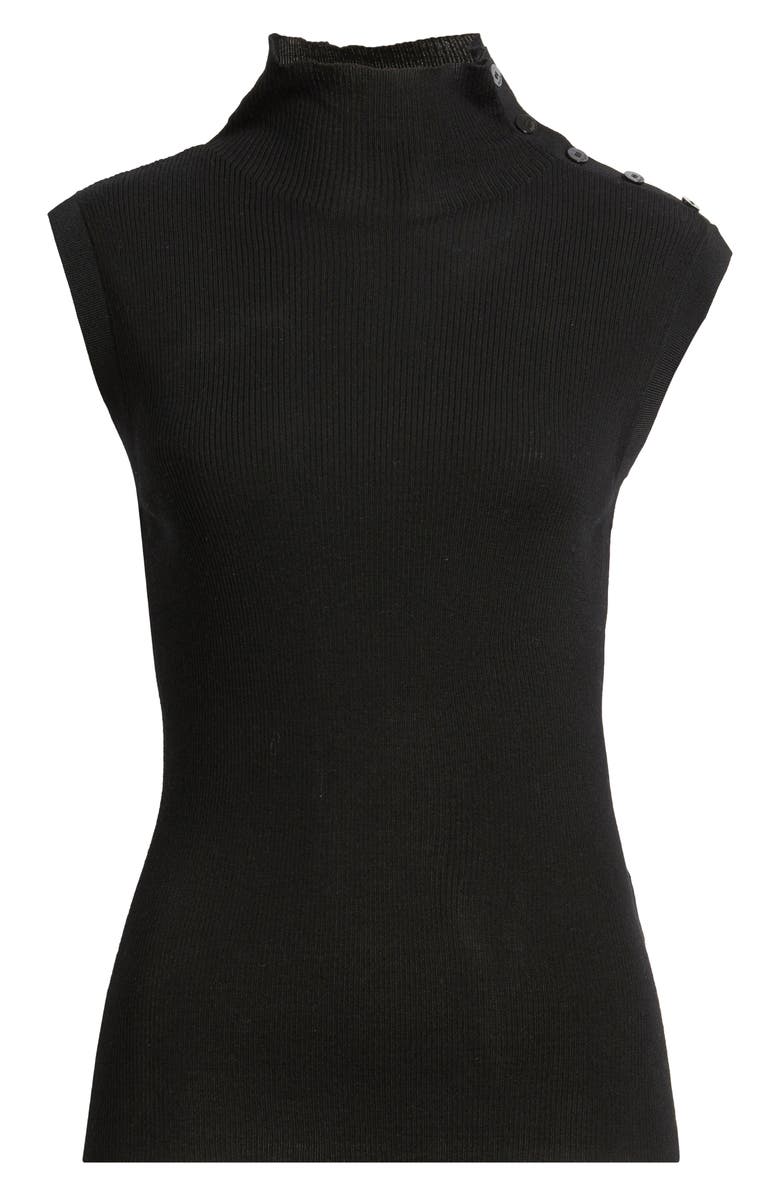 BOSS Fermesi Sleeveless Mock Neck Sweater, Alternate, color, Black