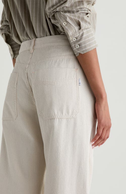 Ag Mercer High Waist Cuffed Barrel Leg Pants In White