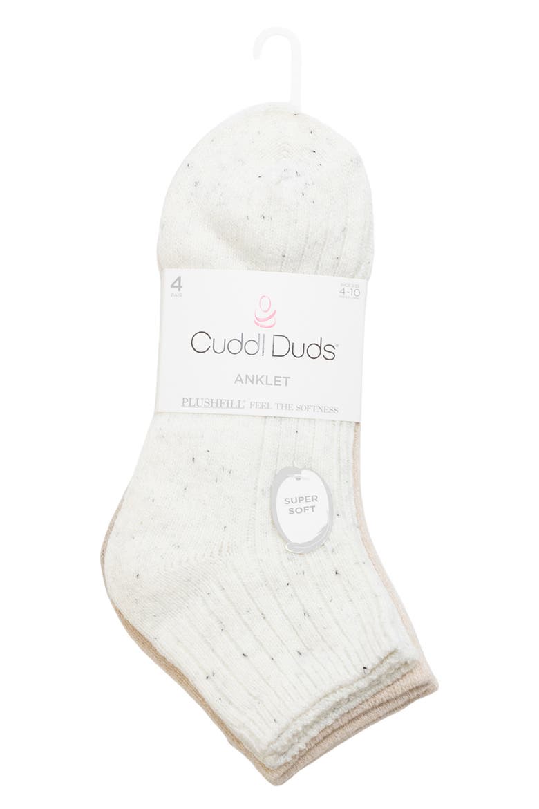 Assorted 4-Pack Anklet Socks, Main, color, MARSHMALLOW