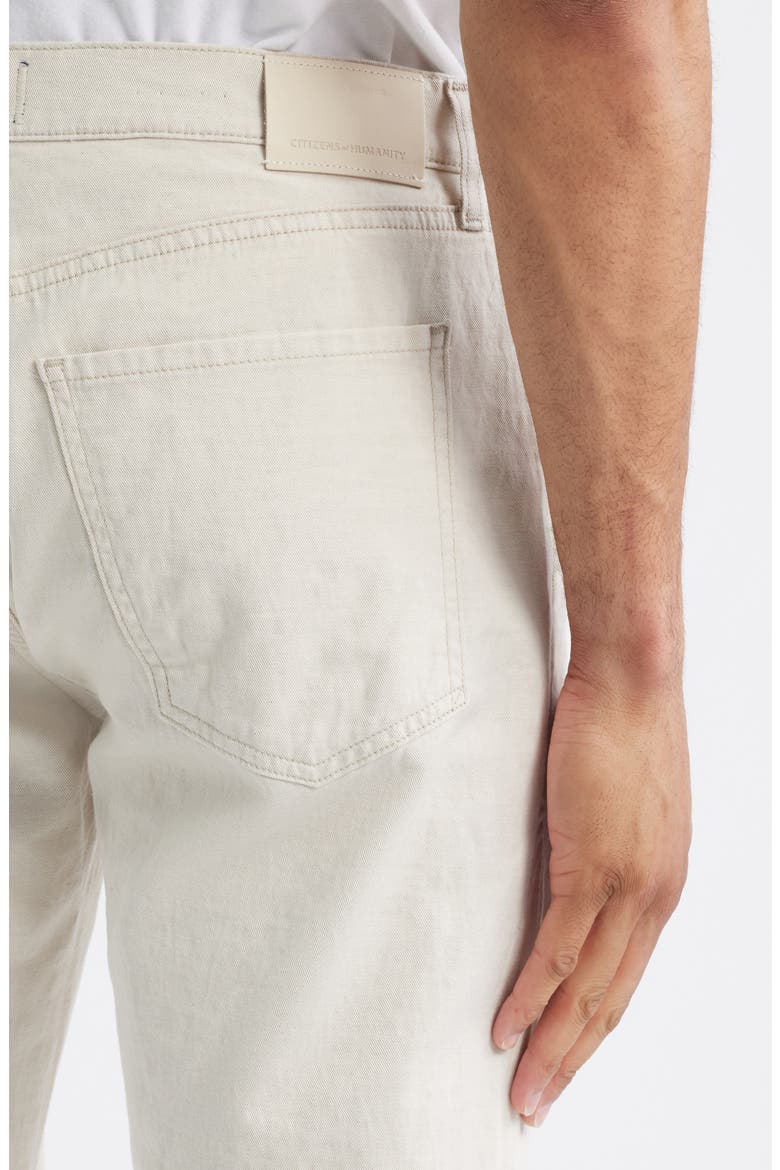 Elijah Relaxed Straight Stretch Linen & Cotton Pants, Alternate, color, NATURAL