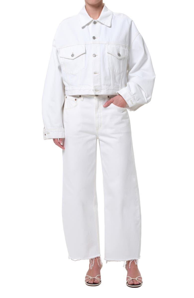 AGOLDE Low Curve Frayed Jeans, Alternate, color, Milkshake