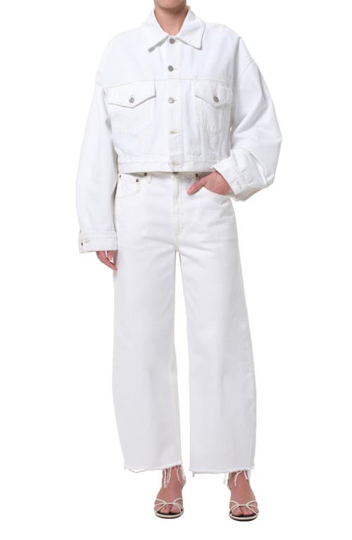 Agolde Low Curve Frayed Jeans In White