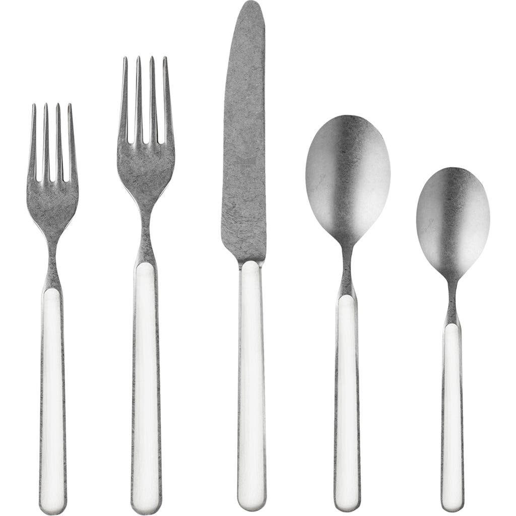 Mepra Fantasia Pewter Flatware Set In White