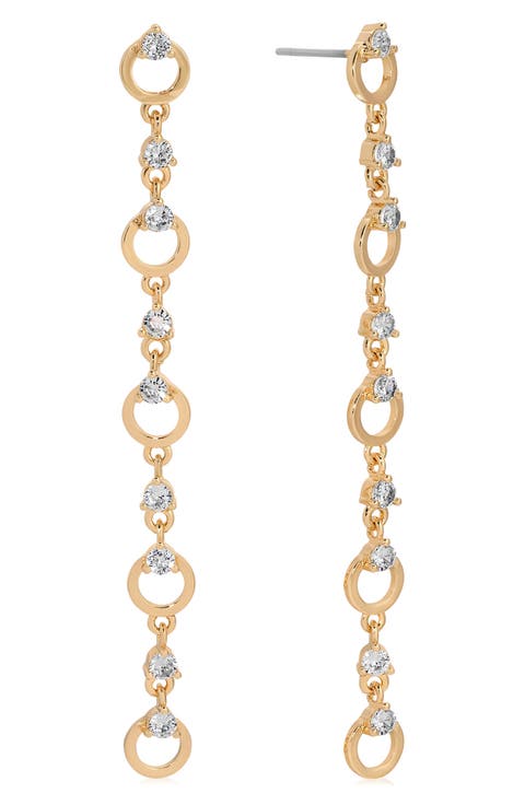 Cubic Zirconia Linear Drop Earrings