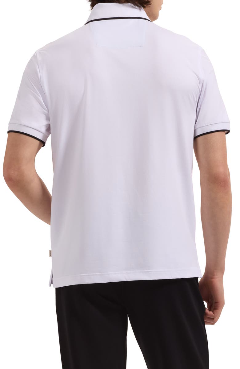 Bugatchi Performance Tipped Polo, Alternate, color, White