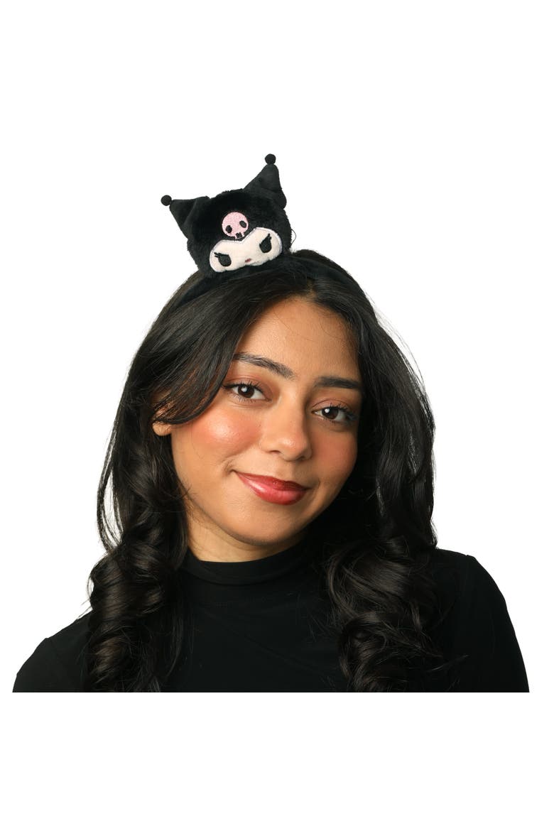 Kuromi Headband Black Plush, Sanrio Hair Accessories, Alternate, color, Black