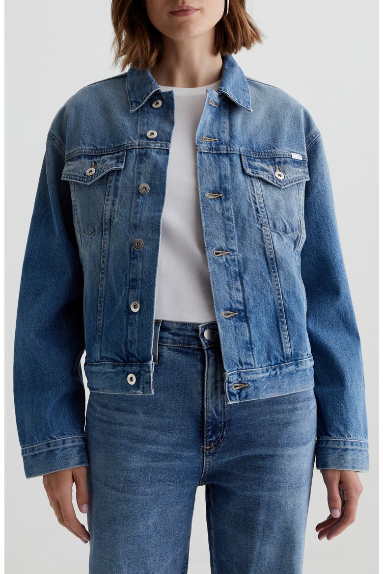 Ramie Denim Jacket, Main, color, STOCKHOLM