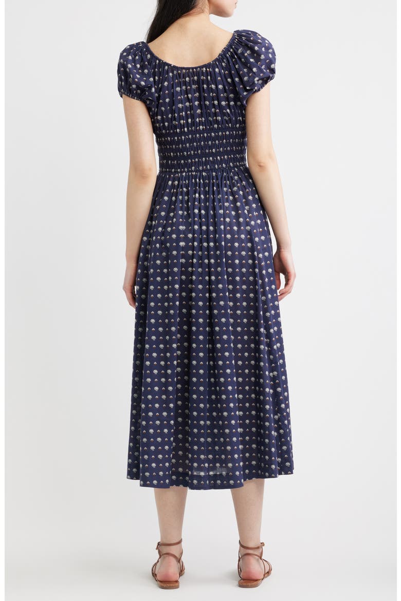 Quinn Organic Cotton Poplin Maxi Dress, Alternate, color, BLEU FOULARD DE LA MER