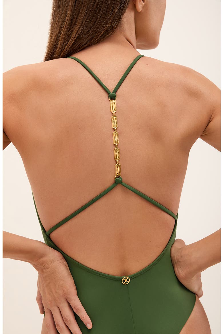 Mage Joanna One-Piece Swimsuit, Alternate, color, GREEN