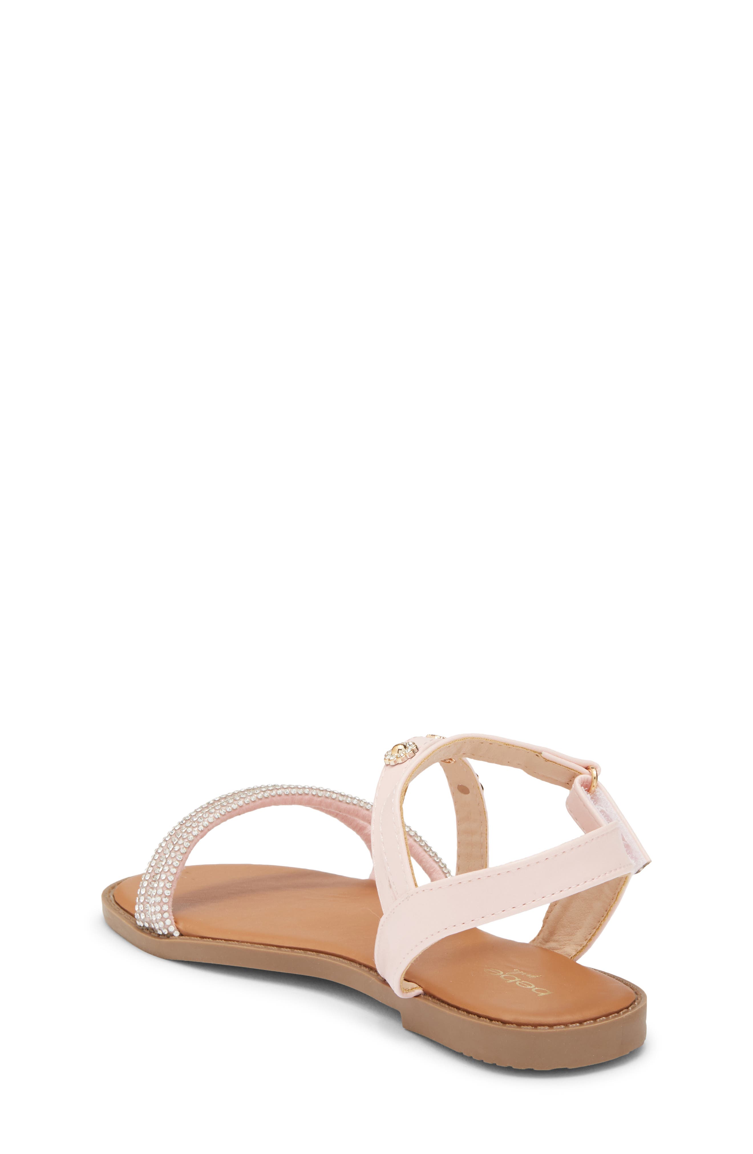 bebe Kids' Rhinestone Strappy Sandal, Alternate, color, Blush
