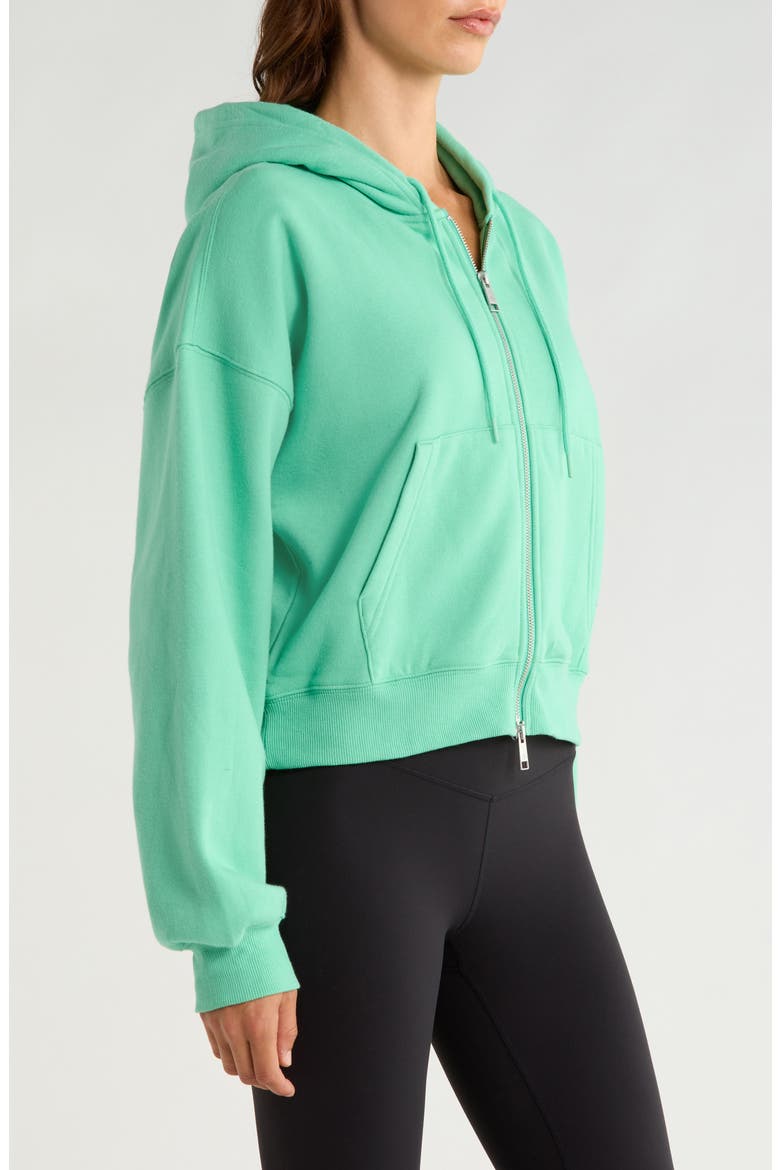Luxe Fleece Full Zip Hoodie, Alternate, color, JADE POOL