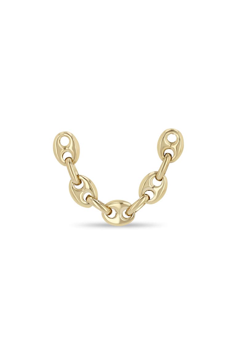 Double Piercing Mariner Chain Earring, Main, color, 14K YELLOW GOLD