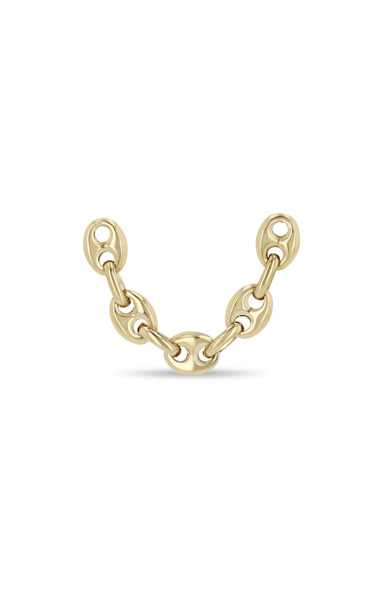 Zoë Chicco Double Piercing Mariner Chain Earring, Main, color, 14K Yellow Gold