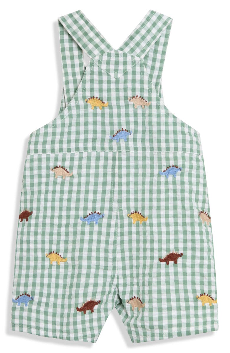 JOJO MAMAN BEBE Dino Embroidered Cotton Overalls, Alternate, color, 
