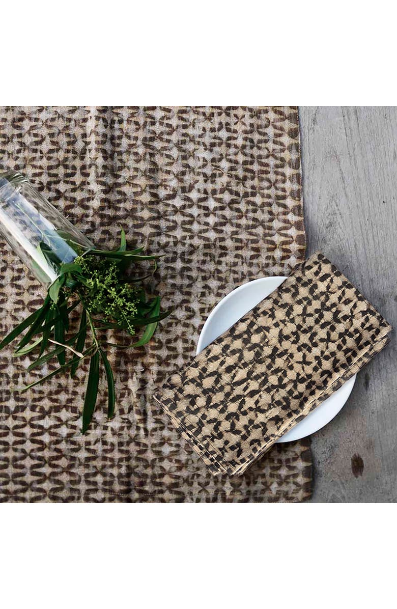 Ichcha Boho Block Print Table Runner, Alternate, color, Beige