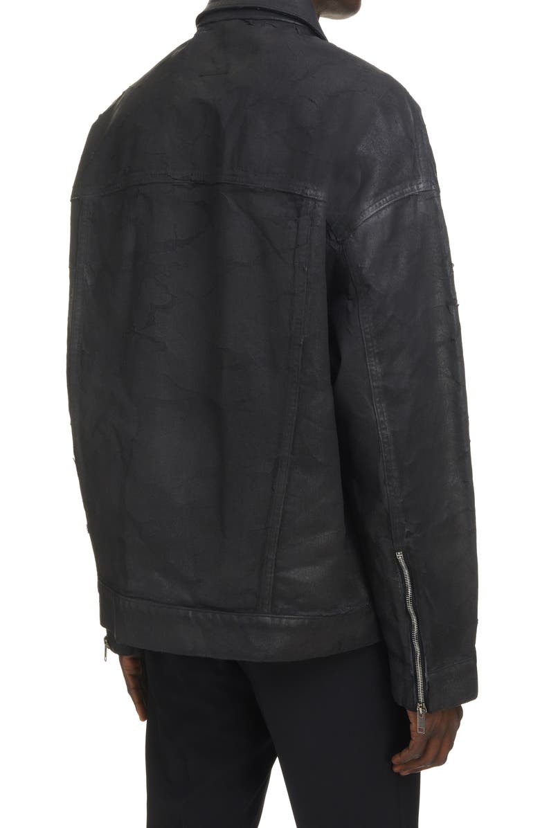Givenchy Crackled Coated Denim Jacket, Alternate, color, 