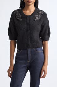 Cinq à Sept Millicent Crystal Ivy Embellished Cardigan
