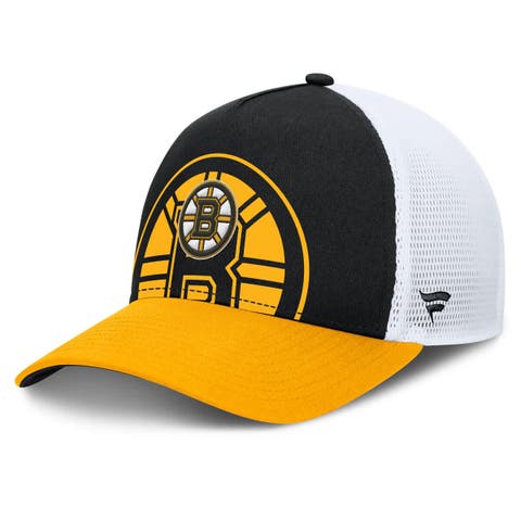 Men's Fanatics Black/Gold Boston Bruins Authentic Pro A-Frame Rink Adjustable Hat