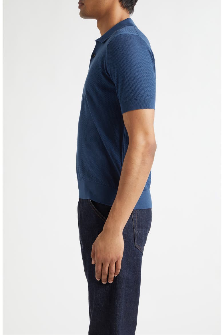 Calun Textured Sea Island Cotton Polo, Alternate, color, DELFT BLUE