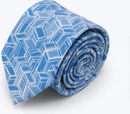 Knottery & Co Geometric Cube Printed Silk Tie
