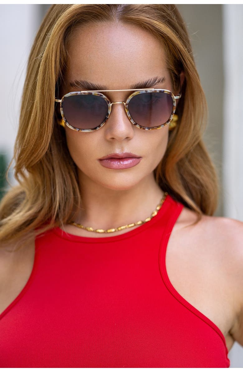 FREYRS Eyewear Weston Round Sunglasses, Alternate, color, Brown Pearl